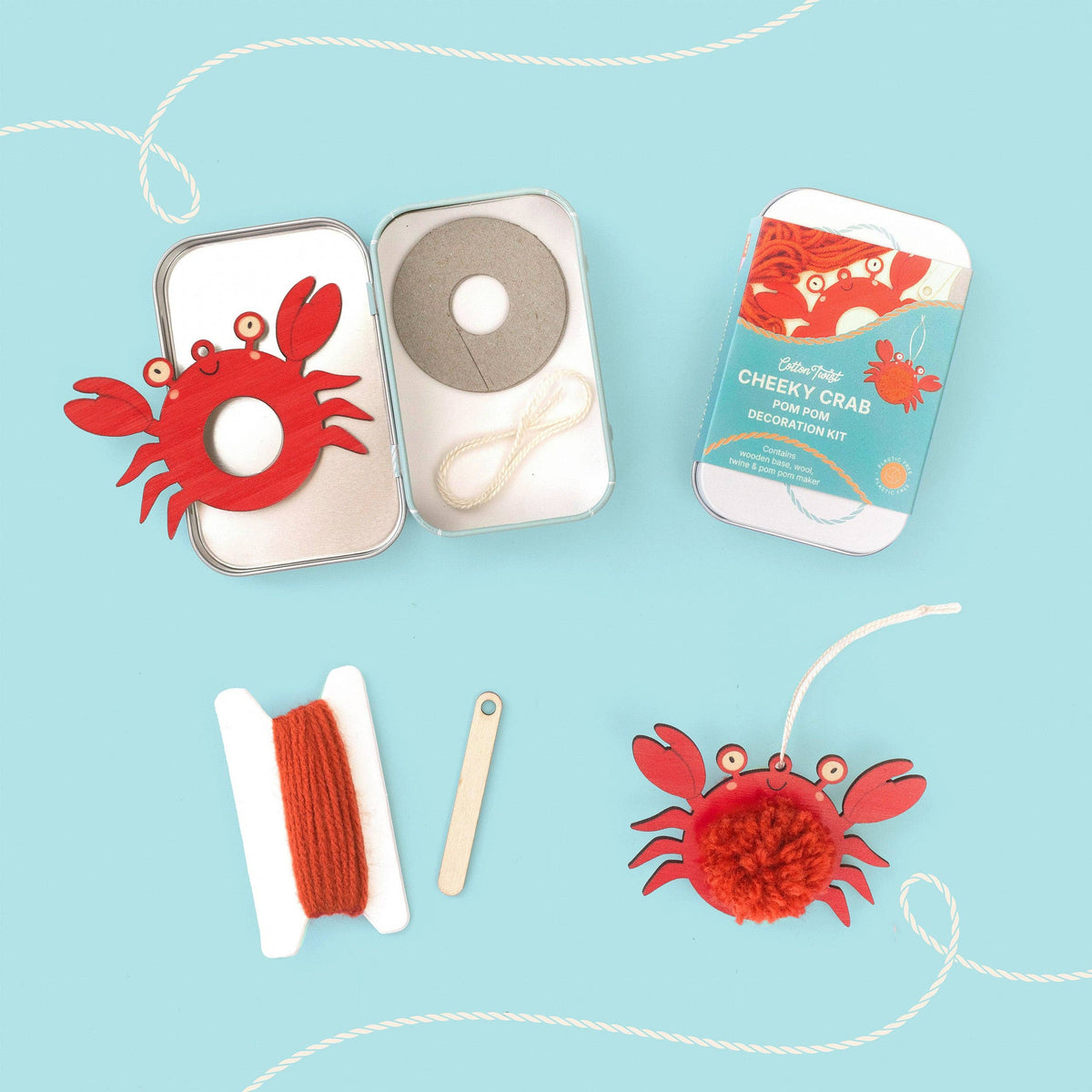 Cotton Twist - Make Your Own Pom Pom Crab Decoration Kit