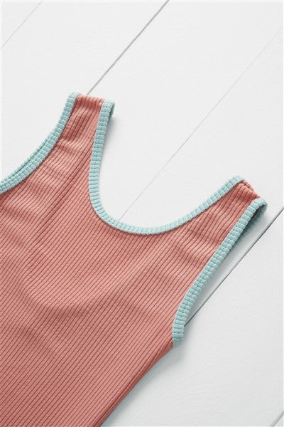 Grass + Air Ribbed Swimsuit - Rose