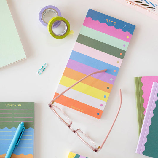 Raspberry Blossom - Rainbow Wave 'To Do' List Pad (HAP16): No