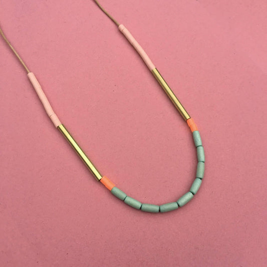 Loela - Dini Necklace: Mint and Salmon