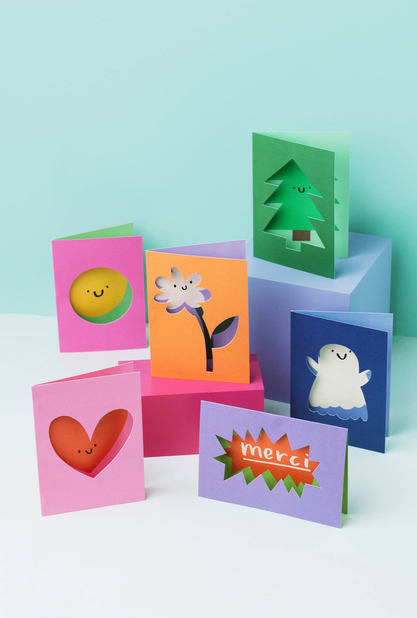 Rumble Cards - Happy Face - Die Cut Cards - Fun - Birthday Cards - Cute