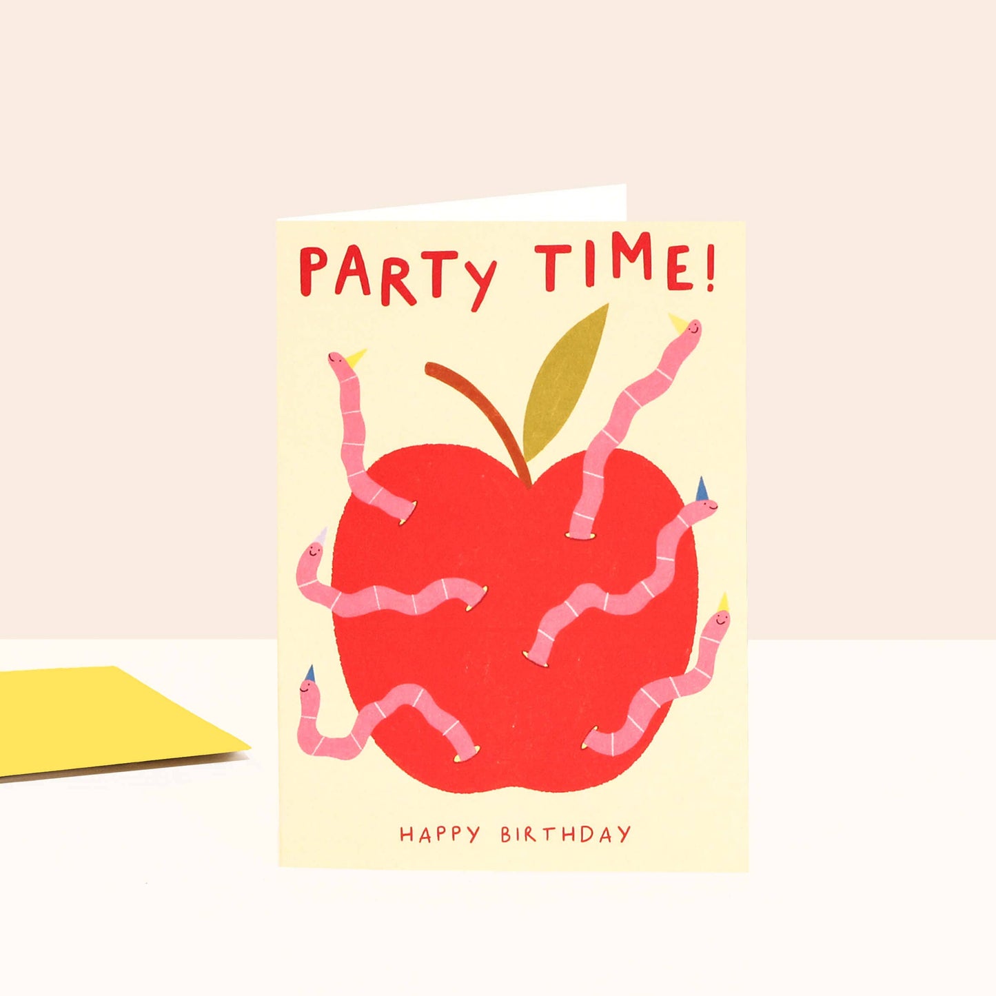 Little Black Cat Illustrated | USA Duties Paid - Worm Party Birthday Card | Fun Birthday Card | Kids Card