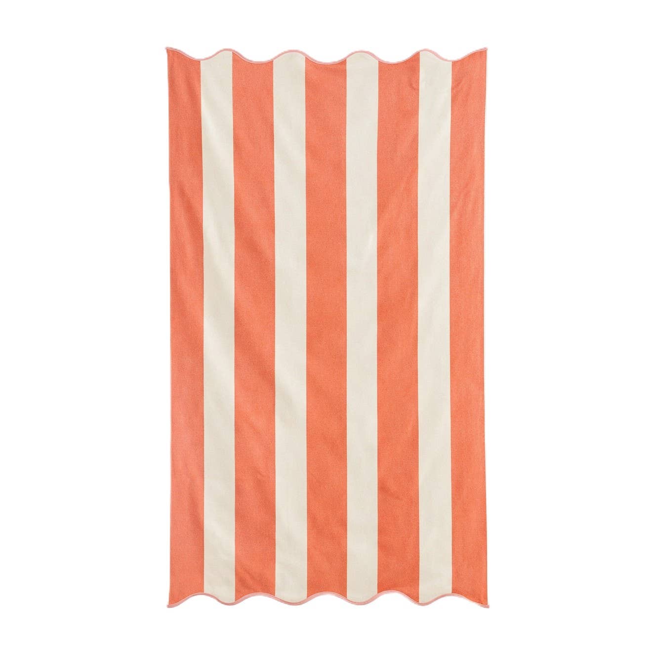 Allure Bath Fashions - Large Scalloped Striped Beach Towel 90 x 170cm - 100% Cotton: Ice Blue