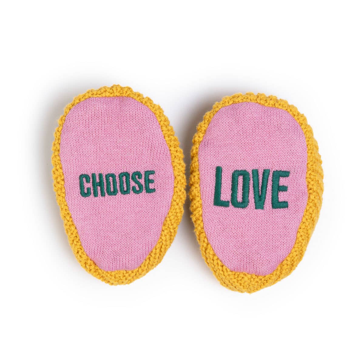 Sophie Home Ltd - Cotton Knit Baby Slipper Socks: Choose Love Yellow