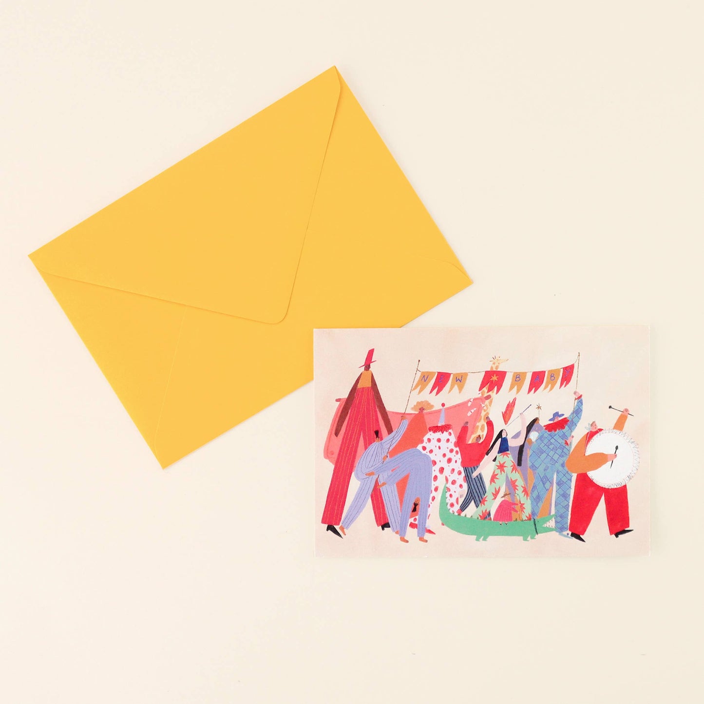 Little Black Cat Illustrated Goods - Circus Parade New Baby Card | Congratulations | Unisex Baby