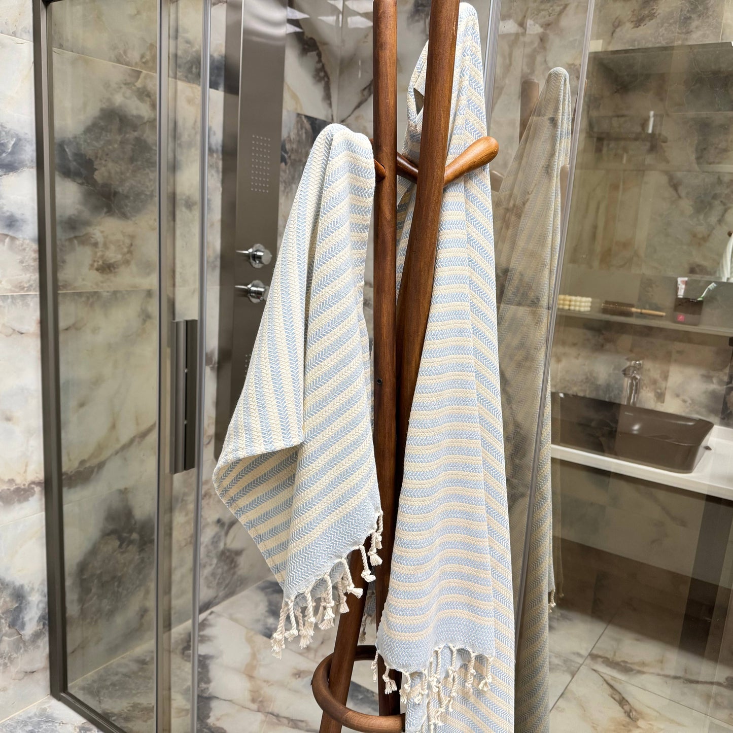 Handwoven Turkish Cotton Towel  - Mint