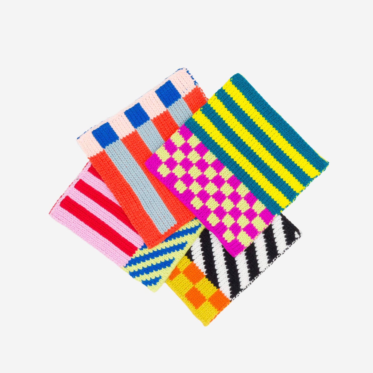 VERLOOP Pattern Patch Coaster Set: Rainbow