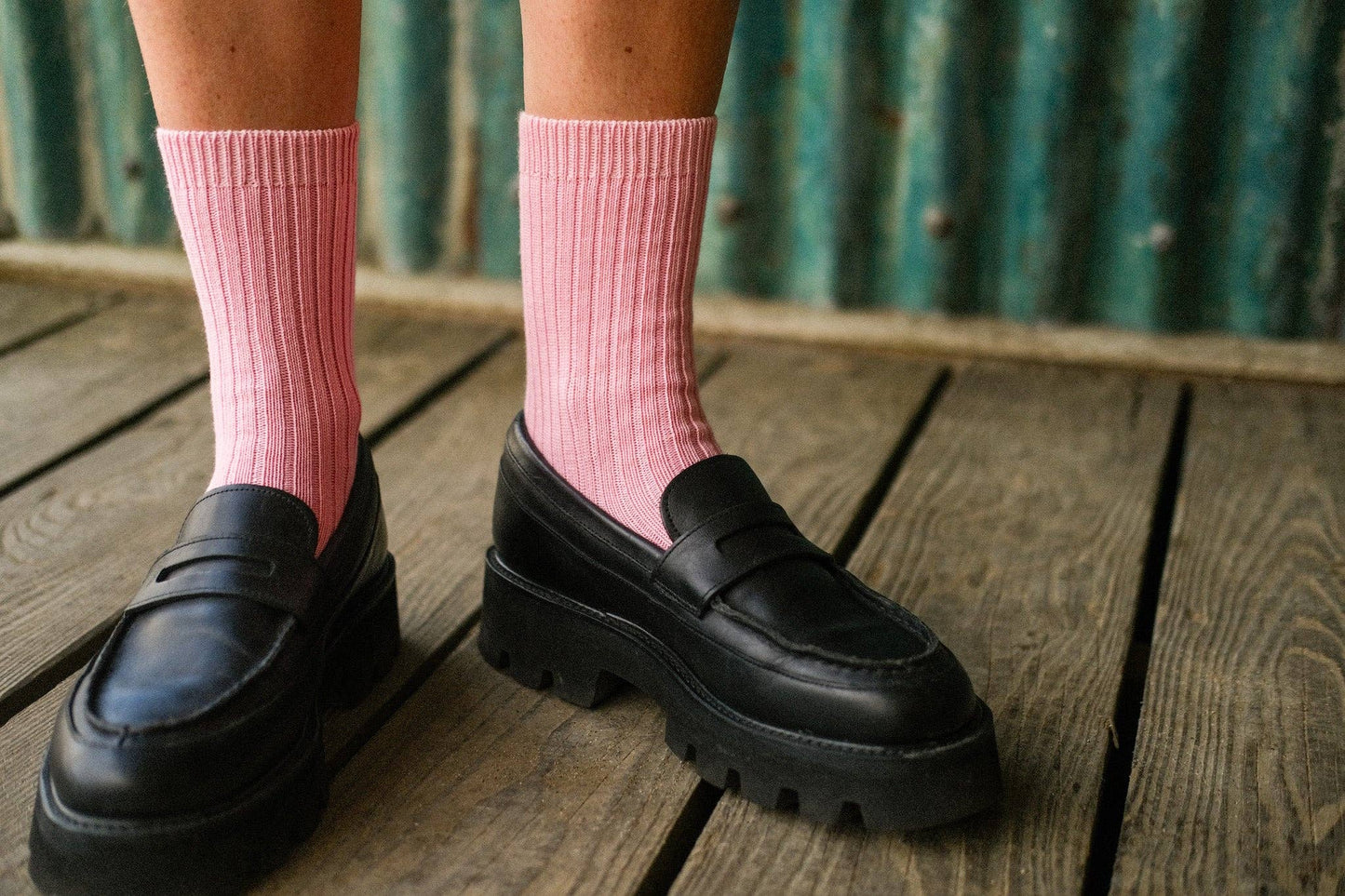 Sock Sisters - Pink Wide Rib Socks