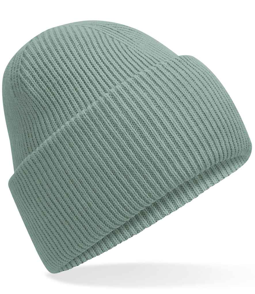 Recycled Deep Cuffed Beanie: Dusty Green