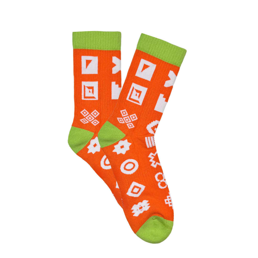 Afropop - Orange Icon Sports Socks: L/XL