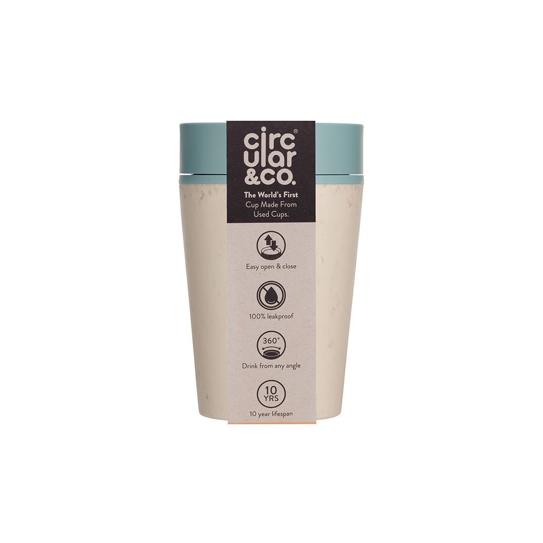 Circular&Co. Reusable Coffee Cup - 8oz Cream and Blue