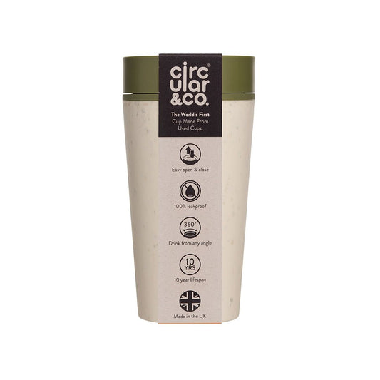 Circular&Co. Reusable Coffee Cup - 12oz Cream and Green