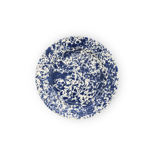 Crow Canyon Splatter Enamelware Dinner Plate - Navy and Cream