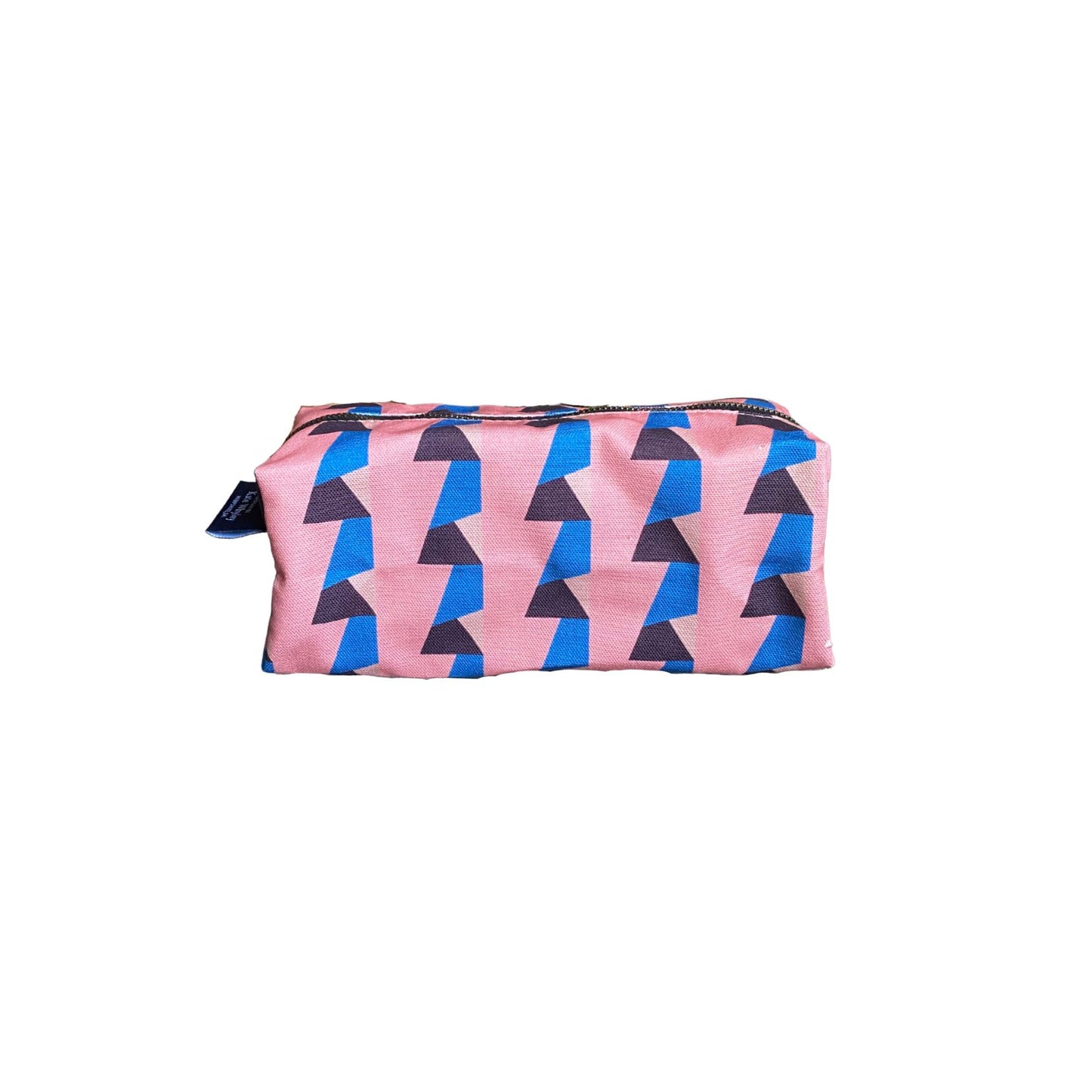 Handcrafted printed cotton pouch - Dusky Pink