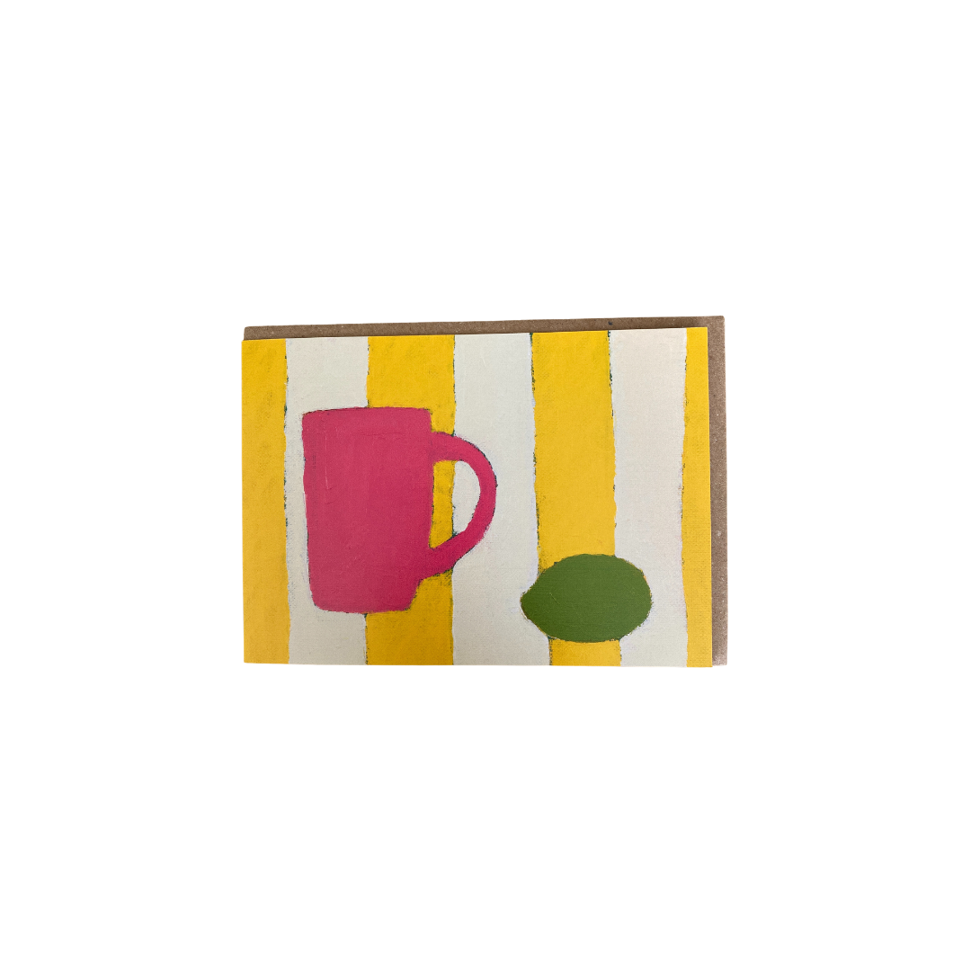 Sophie Harding Greetings Card - pink mug