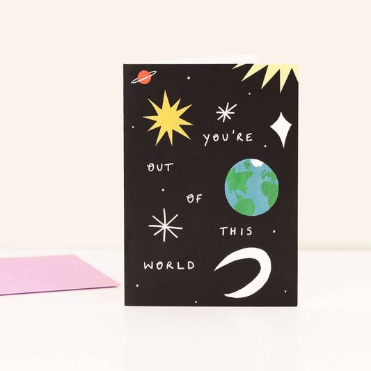 Little Black Cat Illustrated Goods - You're Out Of This World Love Card | Anniversary | Celestial