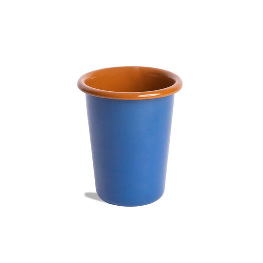 Crow Canyon Home - The Get Out x CCH Enamelware 8 oz Small Tumbler: Blue & Brown