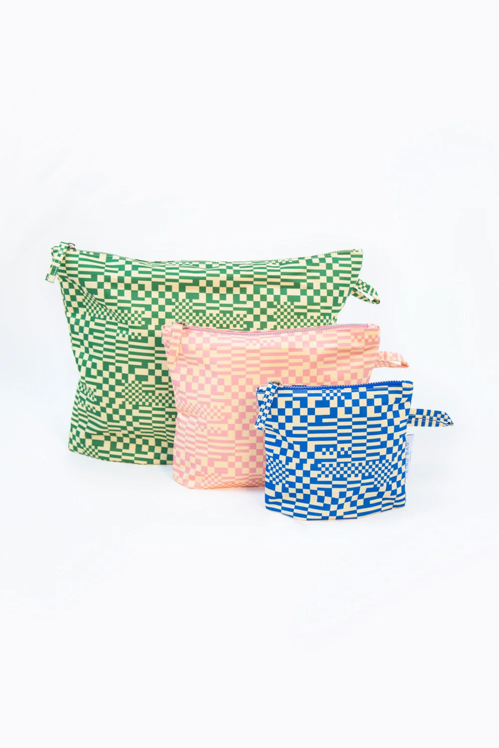 Kind Bag Pouches, set of 3 - Trippy Check