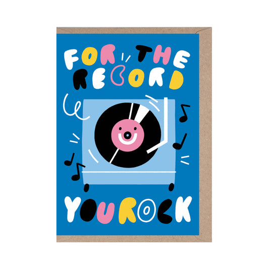 Rumble Cards - JUST FOR THE RECORD - GREETING CARD - STATIONERY