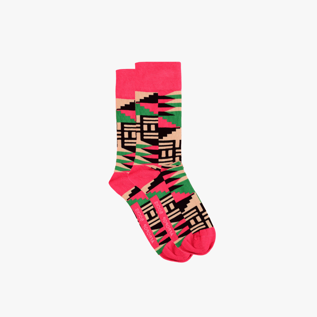 Afropop Socks - Scholar Pink