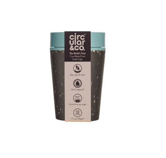 Circular&Co. Reusable Coffee Cup - 8oz Black and Blue