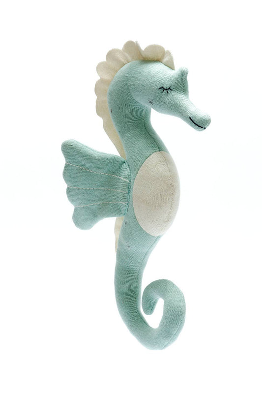 Sweet Baby / Best Years Ltd - Tactile Knitted Seahorse Plush Toy Organic Cotton Sea Green