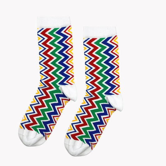 Afropop Socks - Ziggy White